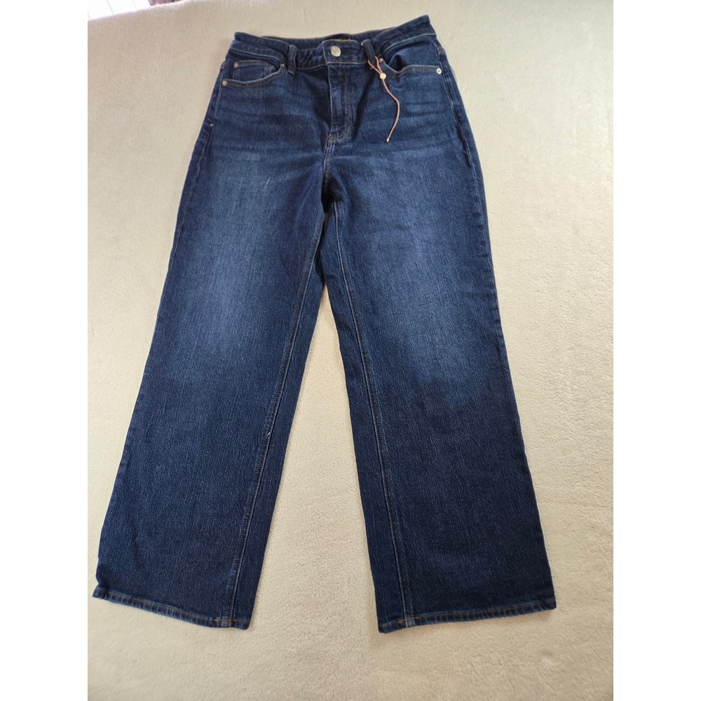 Quince Womens High Rise Wide Leg Jeans Dark Wash Denim Size 29